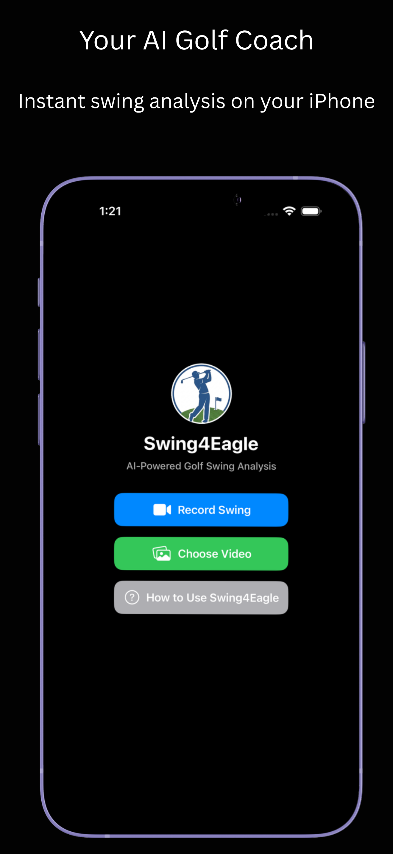 Swing4Eagle home screen