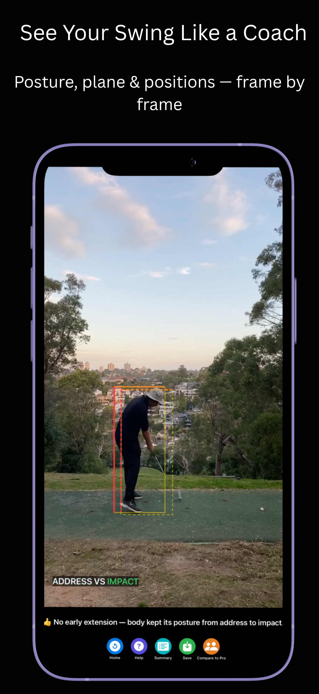 Detailed frame-by-frame swing analysis